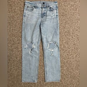 American Eagle Outfitters Light Blue Distressed Mom Jeans
